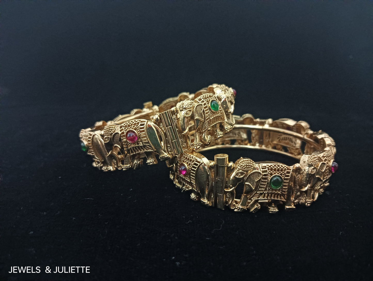 Antique Gold Elephant Bangles