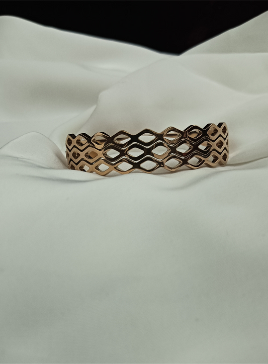 Contemporary open lattice cuff bracelet