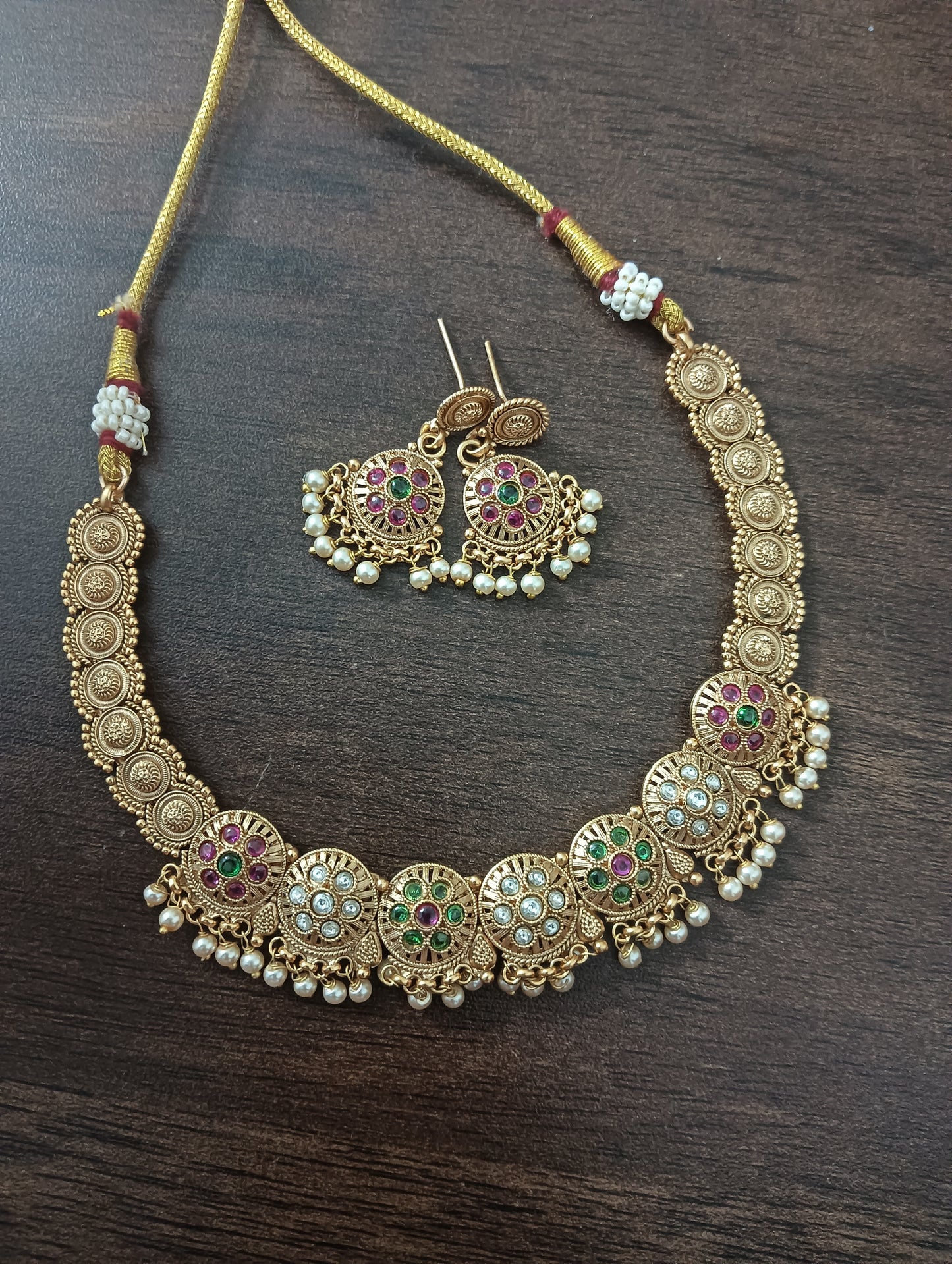 South Indian antique coin-style necklace set