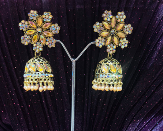 Dome shaped dangle earrings